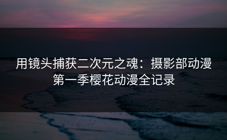 用镜头捕获二次元之魂：摄影部动漫第一季樱花动漫全记录
