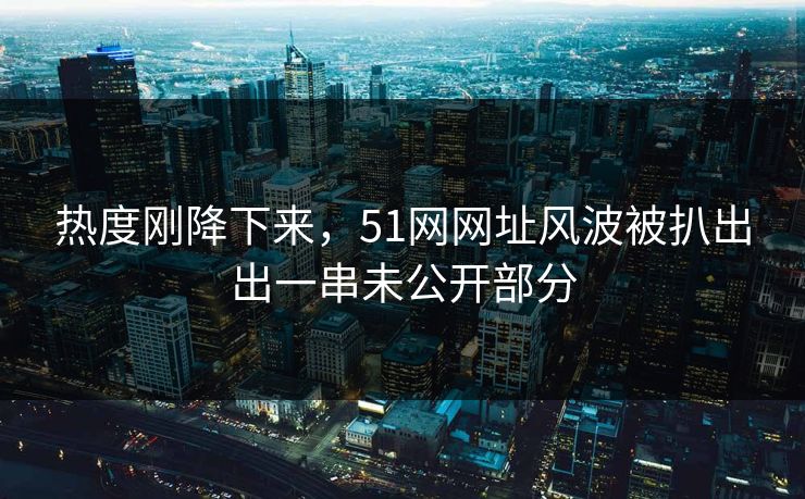 热度刚降下来，51网网址风波被扒出出一串未公开部分