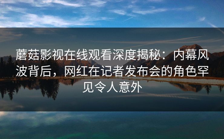 蘑菇影视在线观看深度揭秘:内幕风波背后,网红在记者发布会的角色罕见令人意外